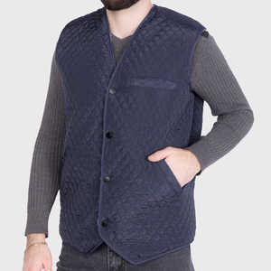 Gilet en peau de mouton pour homme, style western, avec design matelassé et poches - Product Image 4