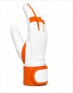 Gants de frappe de baseball personnalisés haut de gamme en cuir, manchette longue, fermeture réglable, paume rembourrée, absorption des chocs, pour adultes et jeunes - Product Image 1