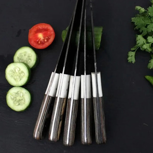 Ensemble de couteaux de chef en acier Damas fait main, hachoir à viande, manche en bois Pakka bicolore, ensemble de cuisine, fabricant d'usine - Product Image 2