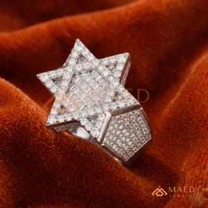 925 <b>Silver</b> Iced Out Star Moissanite <b>Ring</b> for <b>Men</b> Hip Hop Baguette Cluster Statement Luxury Fashion Jewelry Band - Product Image 4