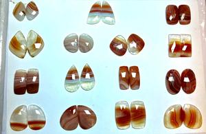 Piedras Preciosas Naturales Bio TASBIYA, Ónix Rojo Blanco Corte Rosa, 150 Quilates, Facetadas por un Lado, Piedras Sueltas para Joyería - Product Image 4