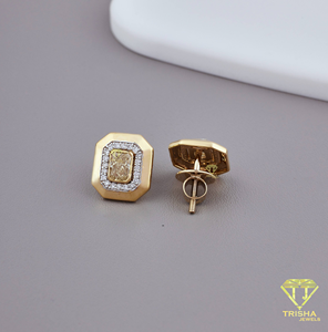Luxury Geometric Diamond Earrings 925 <b>Silver</b> Halo <b>Stud</b> Earrings Wedding Jewelry - Product Image 1