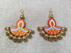 Traditional Diya Hanging for Festive Home Decor | <b>Beaded</b> Latkan Garland For Diwali Decor | <b>Door</b> and Wedding Entrance Backdrop - Product Image 5