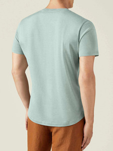 เสื้อยืดผู้ชายสีพื้น ผ้าฝ้าย แขนสั้น คอกลม ทรงปกติ สวมใส่สบาย ระบายอากาศได้ดี น้ำหนักเบา แฟชั่นฤดูร้อน - Product Image 3