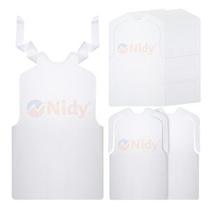 NIDY Secure Tie Disposable <b>Waterproof</b> PP <b>Material</b> Nonwoven Apron Square Knot Design Hygienic Personal Protection for Home. - Product Image 1