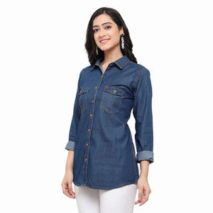 Servicio OEM, Diseño de Fábrica, Suministro Directo, Camisa de Mezclilla para Mujer, Venta en Línea, Ropa para Adultos, Camisa de Mezclilla para Mujer - Product Image 3