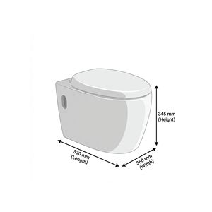 Inodoro Moderno de Cerámica de Una Pieza Suspendido en la Pared con Drenaje P-Trap para Uso en Baños de Hoteles y Villas - Product Image 3