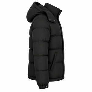 Blouson matelassé à capuche pour homme, design personnalisé, uni, respirant, imperméable, pour l'hiver - Product Image 4