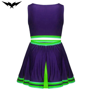 Vente en gros des dernières tenues de cheerleading personnalisées pour lycéens, avec strass bleus et jaunes, pour les équipes scolaires - Product Image 4