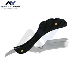 Professional High Quality Stainless Steel Barber Swing Lock <b>Razor</b> Premium Men's <b>Single</b> <b>Blade</b> Black Silver Straight Edge Shaving - Product Image 3