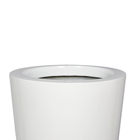 AURORA POTS Set Pot Bunga Minimalis Putih dari Fiberglass dengan Lubang Drainase Ramah Lingkungan Ringan untuk Penggunaan Dalam/Luar Ruangan Rumah