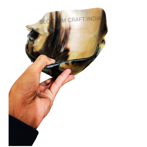 Bol de service en corne de boeuf de buffle indien de style américain Bol en corne naturelle polie en agate pour fruits Décoration intérieure Toutes tailles - Product Image 4