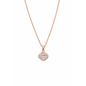 จี้เพชรทรงกลมชุบทองคำขาว 925 เงินแท้ พร้อมสร้อยขัดเงาแบบมินิมอล ของขวัญสำหรับผู้หญิง - Product Image 1