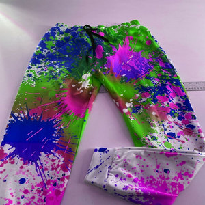 Custom Paint Splatter Color Cotton French Terry <b>Jogger</b> Pants Acid Wash <b>Baggy</b> Wide-Leg Flared Fit Pants In Unique Style - Product Image 6