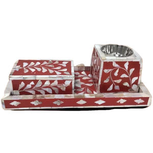 Exclusivo Set de Exhibición para la Quema Diaria de Incienso y Decoración Festiva del Hogar: Elegante Colección de Quemadores de Bakhoor con Incrustaciones de Madreperla - Product Image 3