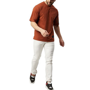 T-shirts pour hommes de style streetwear, taille adulte, col rond, coupe régulière, respirants, couleurs personnalisées, t-shirt col rond surdimensionné pour hommes - Product Image 5