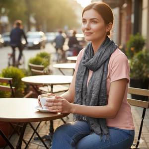 Écharpe longue unie en soie tissée à la main Royaa India Premium pour femmes - Luxe, légère et multifonctionnelle - Product Image 4