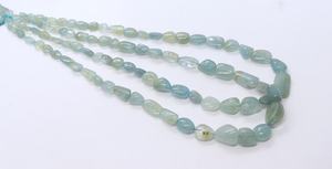 Perles de pierres précieuses en aigue-marine naturelle, forme pépites lisses, perles d'aigue-marine naturelle en pépites simples, 17 pouces, forme roulée - Product Image 4