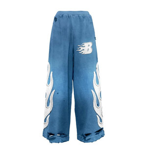 Ensemble de survêtement personnalisable en molleton technique avec pantalon évasé en coton 100% de haute qualité, effet délavé, pour l'hiver, style streetwear uni - Product Image 5