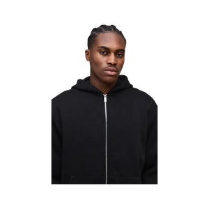 <b>Men's</b> Oversized Zipper Hoodie Solid Color Cotton Fleece Casual <b>Pullover</b> Autumn Style Pocket Design Oversized Fit - Product Image 4