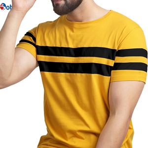 Camiseta de moda para hombre, diseño único, nueva camiseta informal para hombre, moda de verano, camiseta de manga corta a rayas con cuello redondo y color sólido - Product Image 5