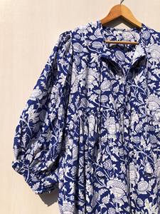 Vestido Midi Casual con Estampado Floral, Cuello Profundo con Cierre de Cordón, Silueta Holgada, Vestido Mini con Cintura Natural, Ropa de Dormir - Product Image 5