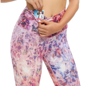 Women's High Waist Solid Reflective Seamless <b>Leggings</b> Full Length Four-Way Stretch Polyester/Nylon Elastic Waist Pockets - Product Image 6