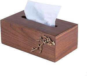 Caja dispensadora de pañuelos de madera superventas para el hogar, la oficina y el coche, dispensador de servilletas de moda para un accesorio estético de decoración del hogar. - Product Image 3