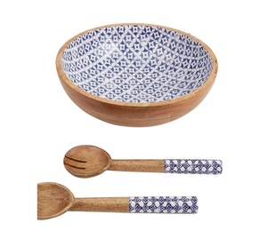 Nouveauté : Bol de service en bois émaillé, bol à salade en bois émaillé, bol en bois de manguier, bol en bois d'acacia à prix très bas - Product Image 5