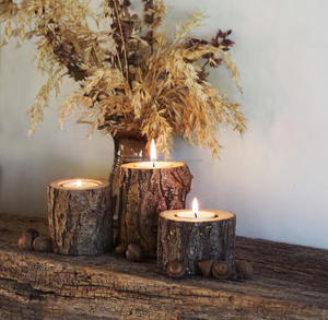 Porte-bougie en bois durable et écologique personnalisé, porte-bougie de mariage artisanal personnalisé dans toutes les tailles - Product Image 5