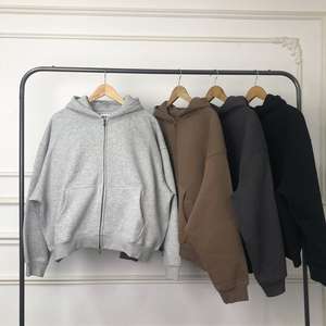 Sudaderas con Capucha de Corte Cuadrado y Hombros Caídos, 350 g/m², Talla Grande, con Cierre y Bordado Personalizado, Estilo Urbano para Hombre - Product Image 3