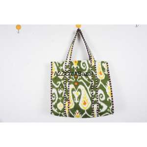 Bolso de playa grande hecho a mano de algodón indio acolchado a rayas con asa larga para mujer, ecológico, estilo bohemio, para compras y exposiciones - Product Image 2