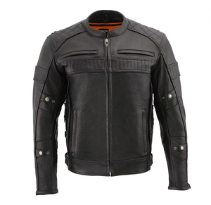 New Arrival Premium Quality Leather Motorbike Jacket for Men Plus Size Protection Riders Waterproof Breathable - Product Image 3