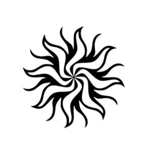Sculpture murale en métal moderne abstraite en forme de soleil en spirale, silhouette de soleil tribal découpée au laser, pour la maison, le jardin, le salon - Product Image 1