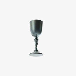 Verre à vin élégant en métal argenté, verrerie contemporaine à pied - Product Image 2