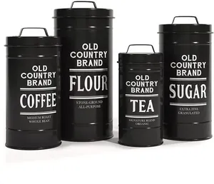 Durable multi purpose metal kitchen <b>canister</b> with airtight seal for snacks cookies cereals nuts <b>tea</b> and coffee storage - Product Image 3
