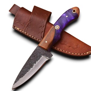 มีดใบตายคุณภาพสูง เหล็กกล้าคาร์บอนสูง 1095 สำหรับล่าสัตว์และกิจกรรมกลางแจ้ง ด้ามไม้และเรซิ่น ความแข็ง 58 HRC รับผลิตแบบ OEM - Product Image 1