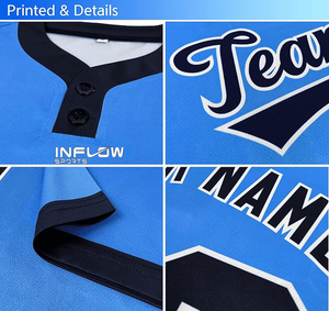 Traje de Béisbol con Diseño de Botones, de Secado Rápido, Poliéster, Talla Grande, Holgado, Transpirable, Cuello en V, Manga Corta - Product Image 4