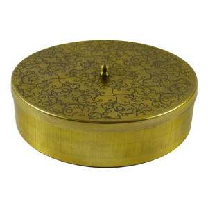 Rounded Metal Jar Multiple Inside 7 <b>Small</b> Pots Solid Metal Sweets Food Bowls Best for <b>Table</b> Top Decor Design Golden Container - Product Image 3