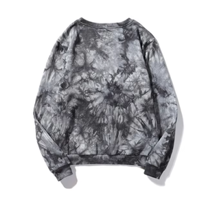 Wholesale Men <b>Tie</b> Dye Sweatshirt Grey Loose Fit Crewneck Pullover Harajuku Streetwear Unisex Couple Vintage Washed Sweatshirts - Product Image 6