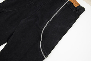 Eco friendly <b>mens</b> <b>jeans</b> <b>High</b> <b>Waisted</b> Black Cargo Denim <b>Jeans</b> With Zipper Detail Loose Fit Utility Style <b>Men's</b> Pants Autumn Wear - Product Image 5