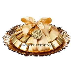 ถาดเสิร์ฟช็อคโกแลตบนโต๊ะสุดมหัศจรรย์ถาดเสิร์ฟช็อคโกแลตโลหะสีทองดีไซน์ดอกไม้ขนาดใหญ่ - Product Image 5