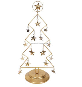 Base en métal robuste finition dorée pour grands arbres support en fer forgé vintage décoratif moderne sapin de Noël - Product Image 5