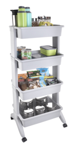 Multi-layer Wheeled Trolley Food <b>Vegetable</b> Snack Staorage Rack with Handle Detachable Classic Storage Rolling Cart with Wheel - Product Image 3