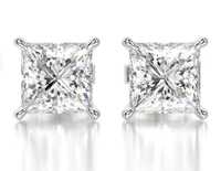 Pendientes de Plata de Ley 925 con Moissanita para Mujer, Joyería Elegante, Moderna y Sencilla