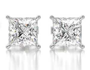 925 Sterling <b>Silver</b> moissanite <b>Stud</b> Earrings Women's Simple Trendy Jewelry Earrings - Product Image 2