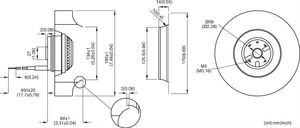 Ventilador Centrífugo de Extrusión de Tipo Bo de Alta Temperatura PWM, 200 cfm, 190 mm, Curvado hacia Atrás - Product Image 4