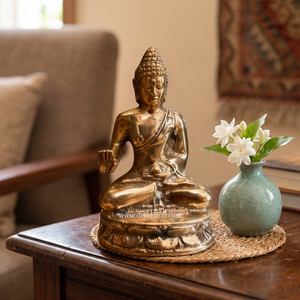 Estatua Decorativa de Buda de Latón Hecha a Mano, Color Personalizado, Estilo Antiguo, Escultura Personalizable para Decoración de Mesa del Hogar - Product Image 2