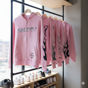 Fabricant de sweats à capuche personnalisés avec fermeture éclair entièrement ornée de strass, sweats à capuche streetwear avec appliques brodées, sweats à capuche et sweat-shirts pour hommes - Product Image 5