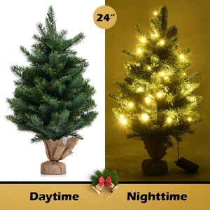 24-Inch <b>Tabletop</b> Fir Artificial Christmas <b>Tree</b> with LED Lights Elegant & Durable Holiday Decorative Element - Product Image 5